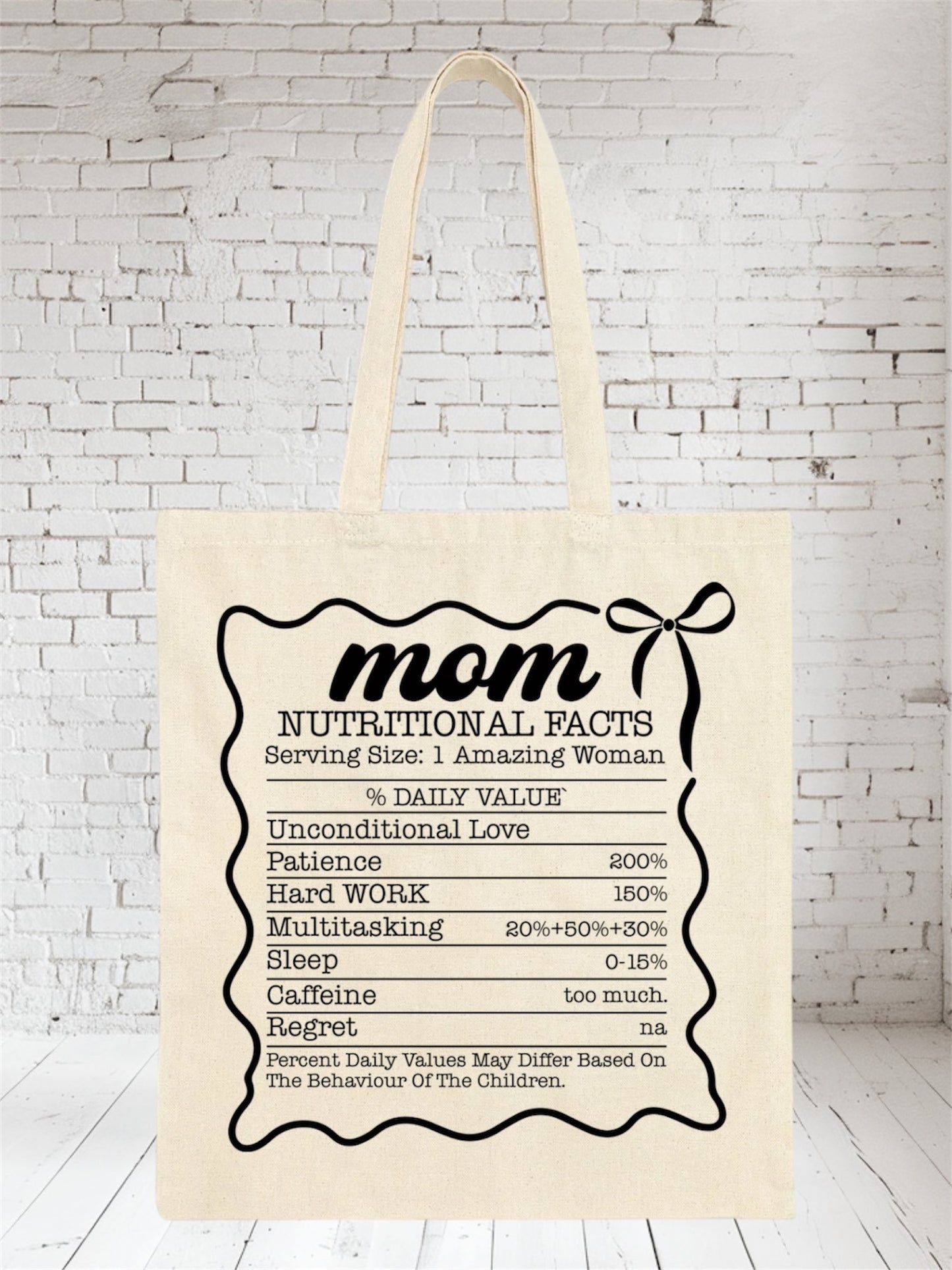 Mom Nutritional Facts Canvas Tote