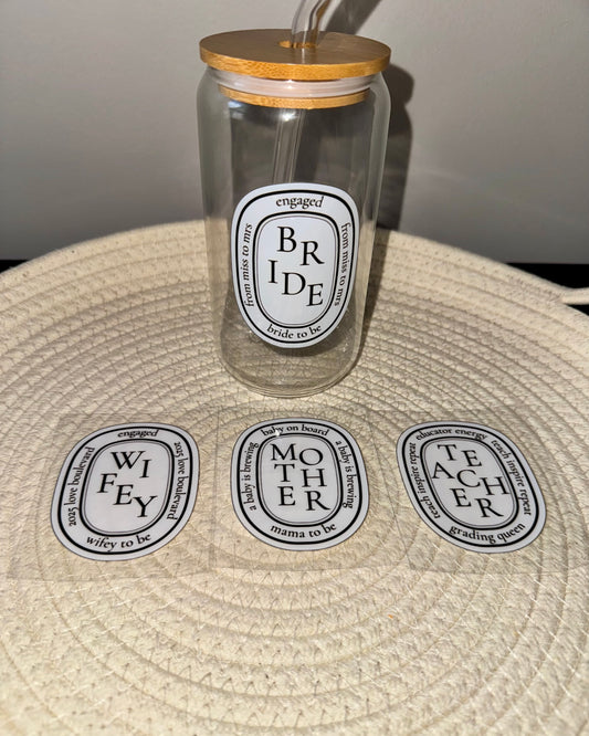 Diptyque Inspired Glass Cup 16 oz Collection