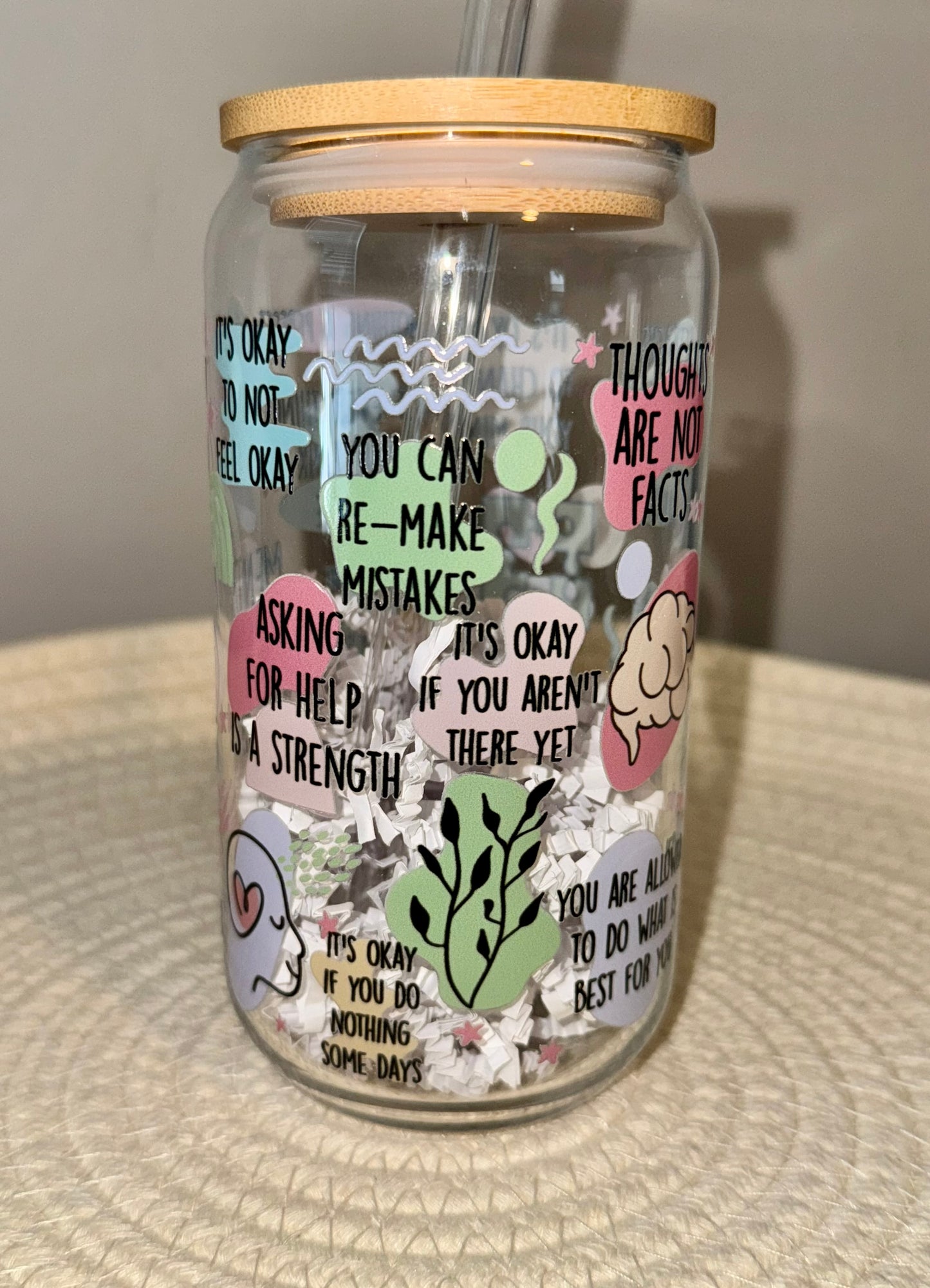 Mental Health Matters Glass Cup 16 oz