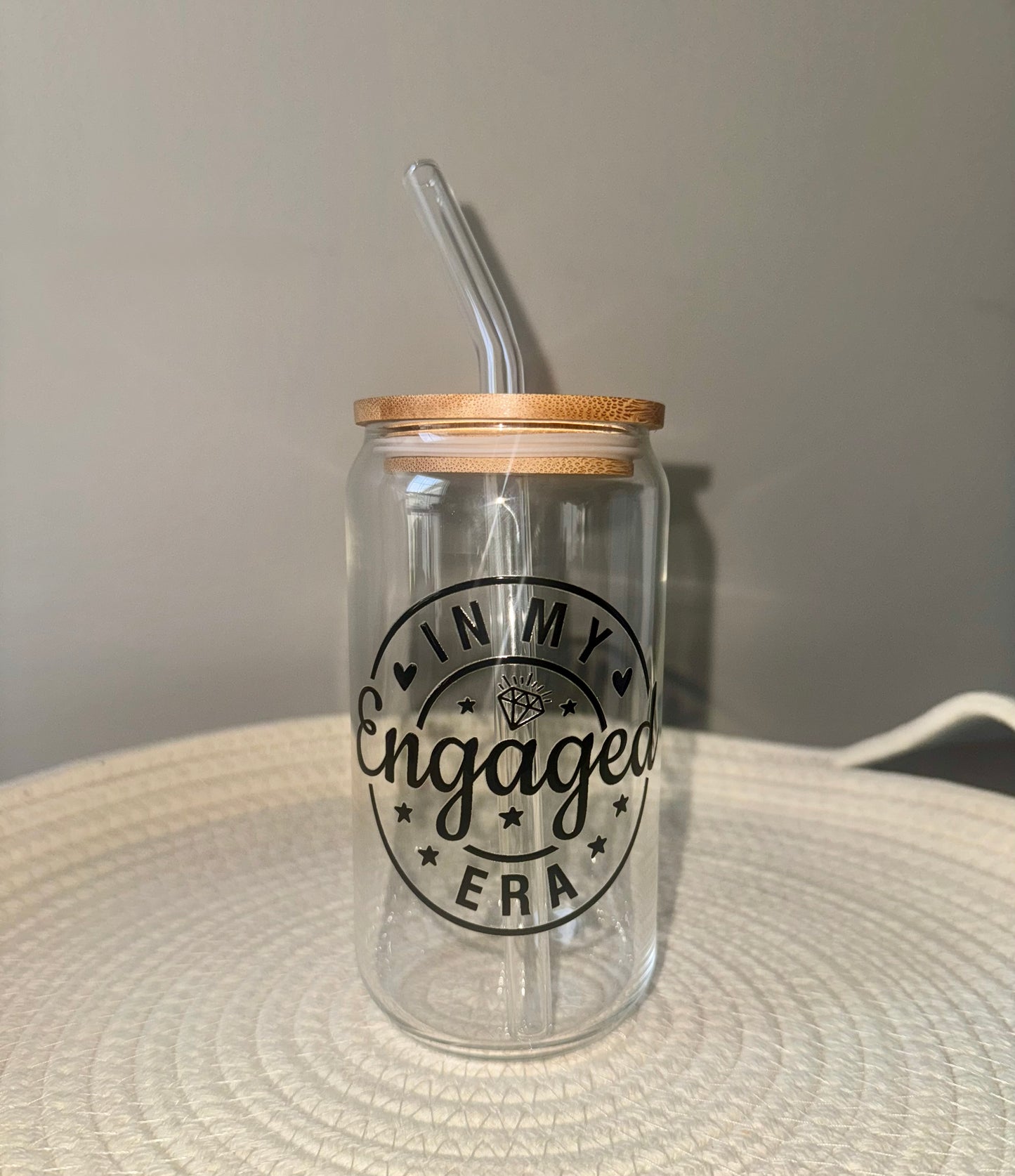 Minimalist Engaged Era Glass Cup 16 oz