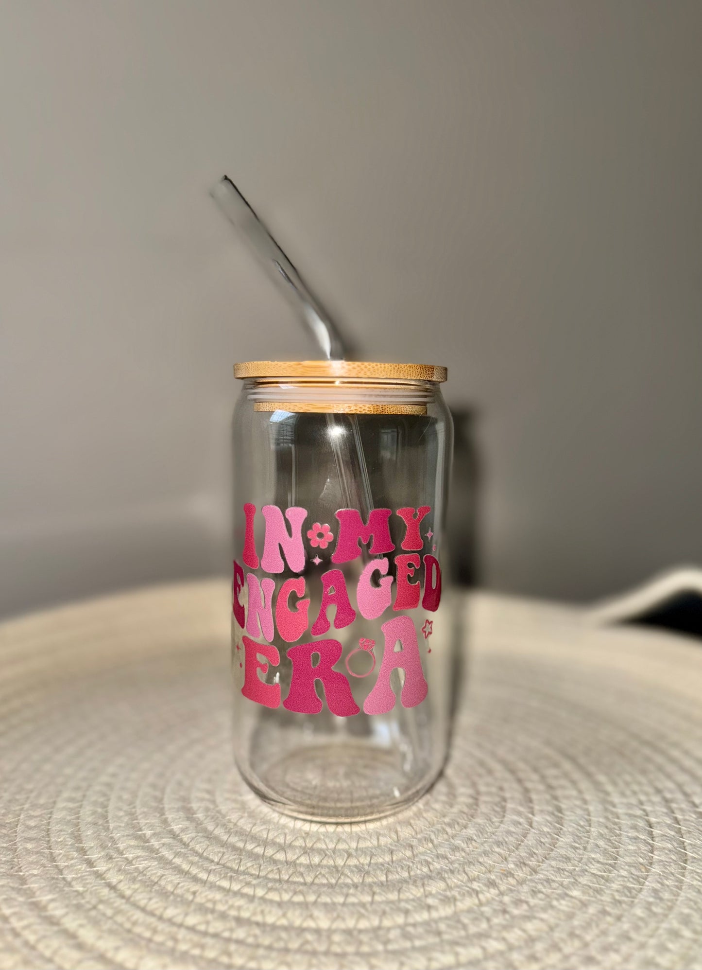 Groovy Engaged Era Glass Cup 16 oz