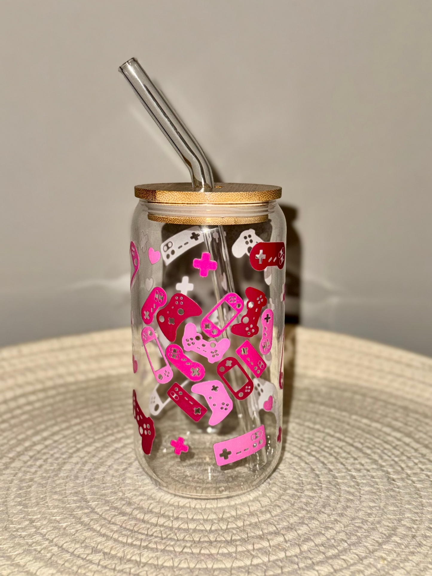 Gamer Girl Valentine Glass Cup 16 oz