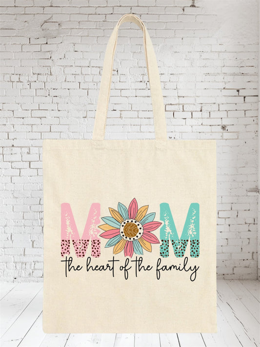 Mom - Heart of the Family Canvas Tote