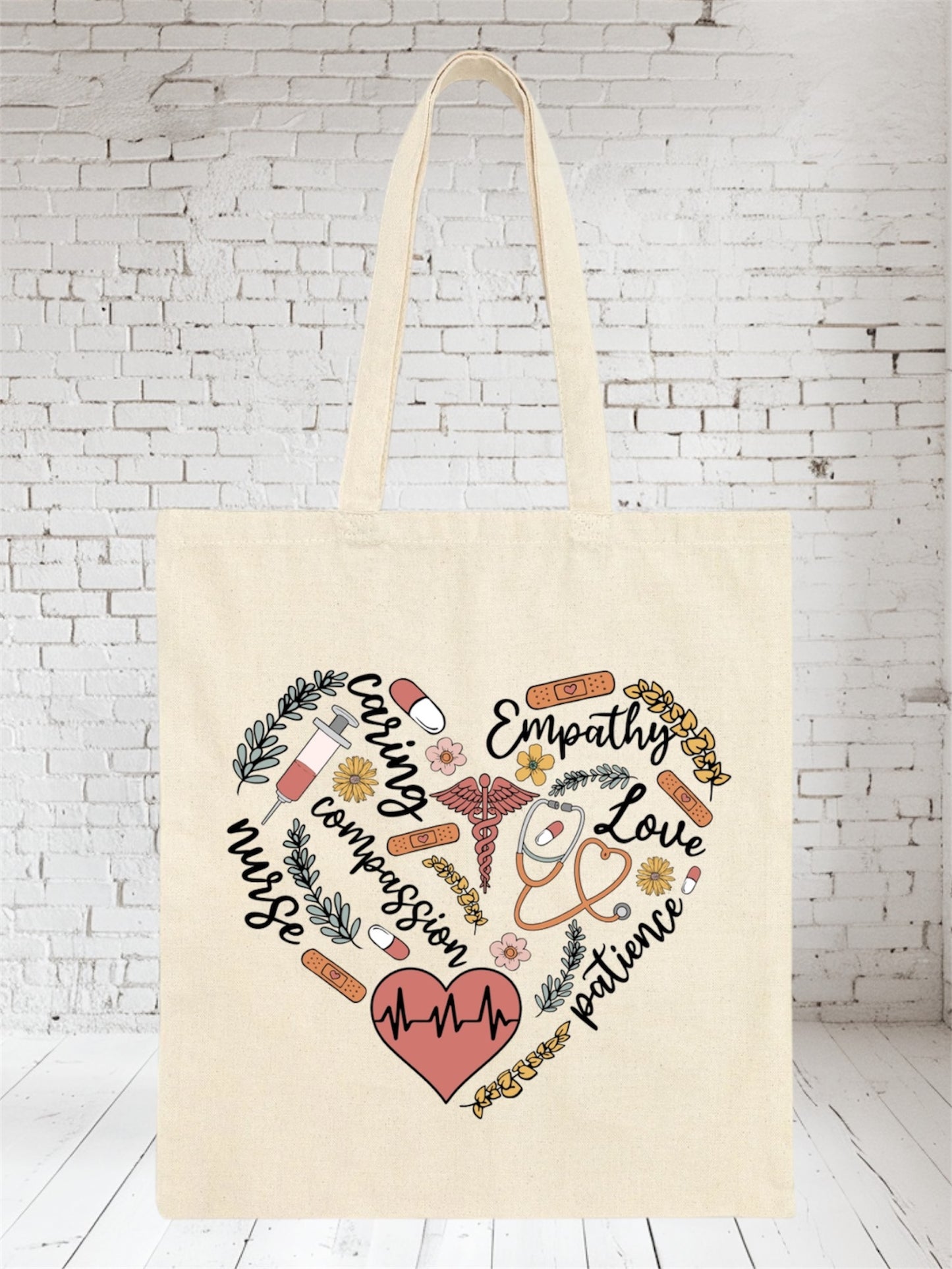 Nurse Heart Canvas Tote