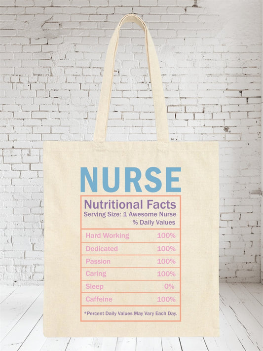 Nurse Nutrition Facts Canvas Tote