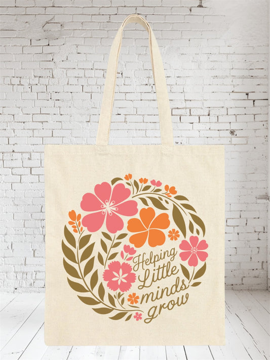 Helping Little Mind Grow Canvas Tote